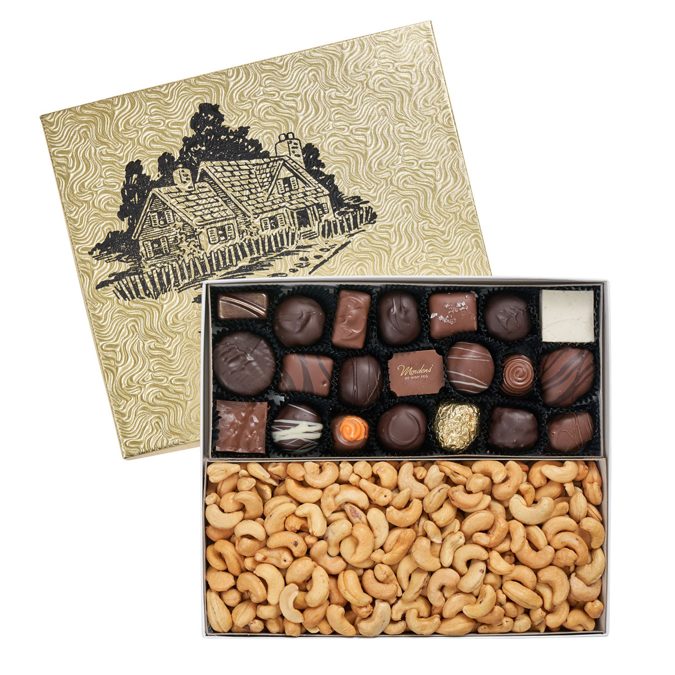 2 Section Gift Box (Chocolates and Nuts) Mordens' of Winnipeg